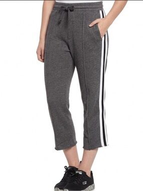 Spiritual Gangster Women’s Grey Cropped Striped Leggings Size Small